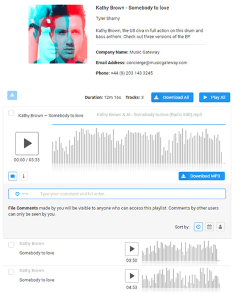 screenshot of Music Gateway